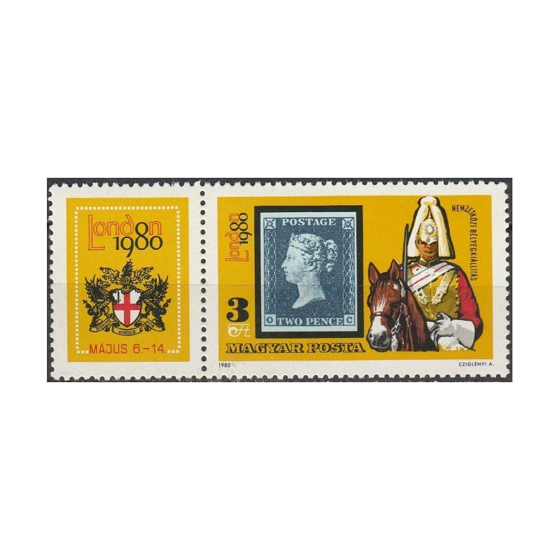 Vengrijos pašto ženklai (1980). Filatelijos paroda Londone