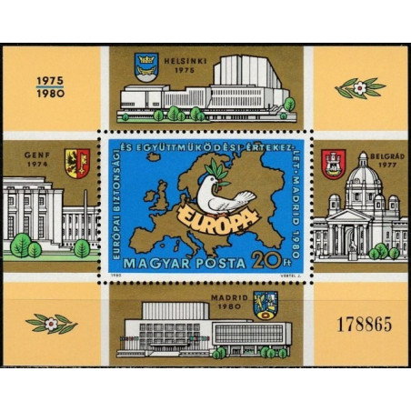 Vengrijos pašto ženklai (1980). Europs Saugumo organizacija