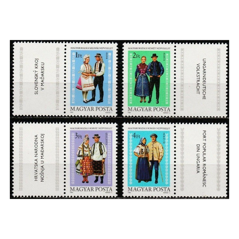 Hungary stamps (1981) for sale. National costumes