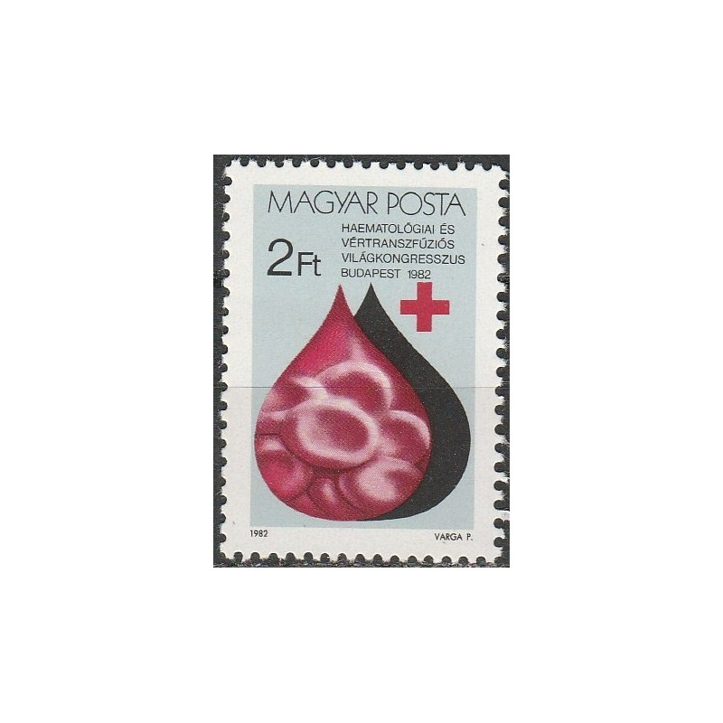 Vengrijos pašto ženklai (1982). Hemotologų kongresas