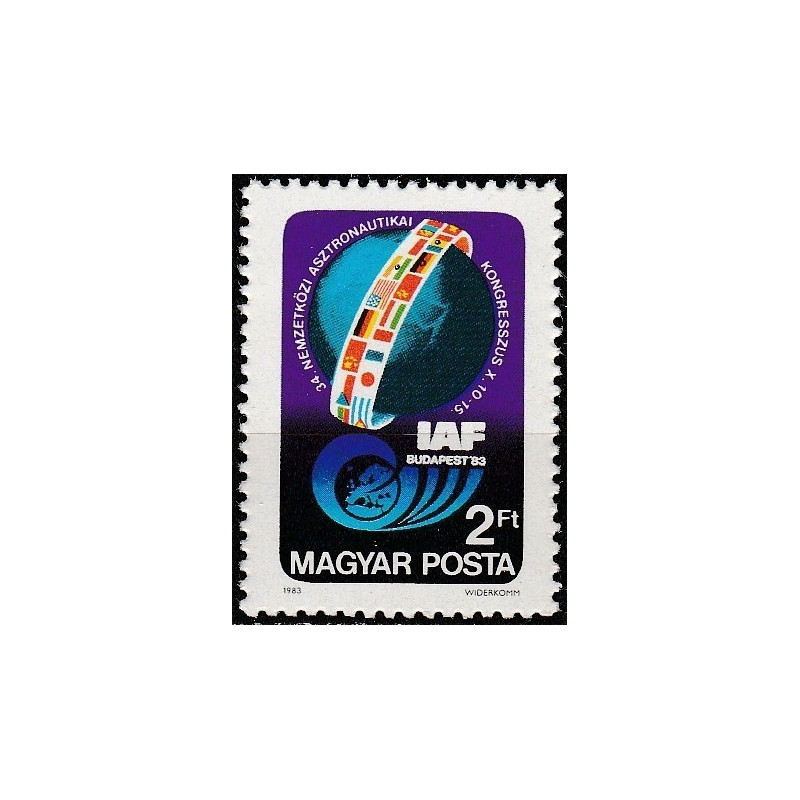Vengrijos pašto ženklai (1983). Astronautika
