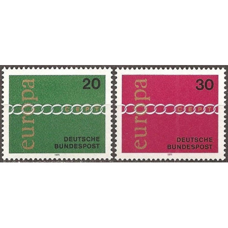 Vokietijos pašto ženklai (1971) - Fantastiškos Europa ženklų kainos‎