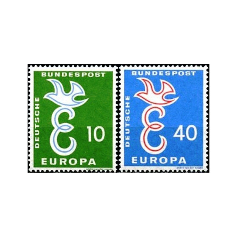 Vokietijos pašto ženklai (1958) - Fantastiškos Europa ženklų kainos