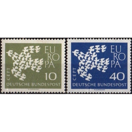 Vokietijos pašto ženklai (1961) - Fantastiškos Europa ženklų kainos