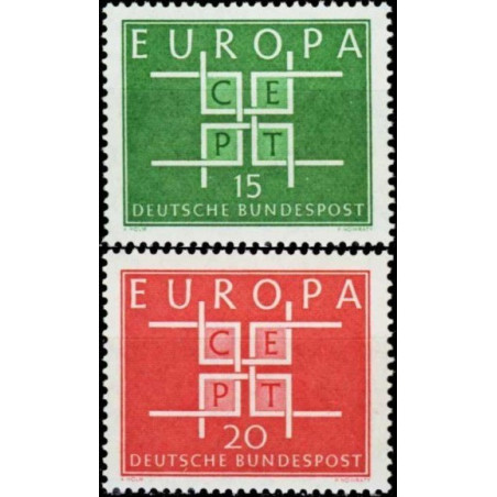 Vokietijos pašto ženklai (1963) - Fantastiškos Europa ženklų kainos‎