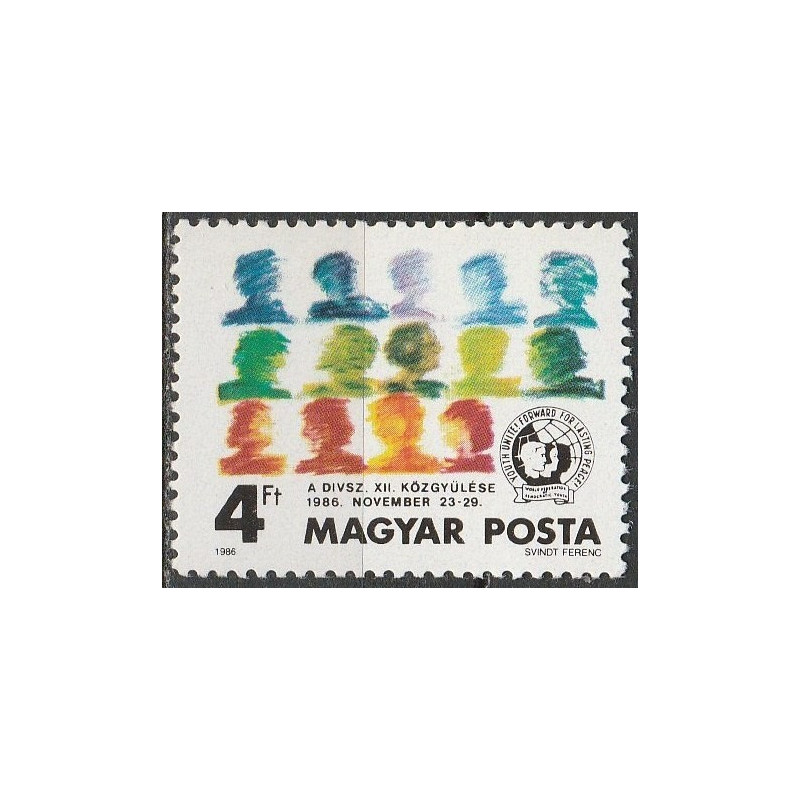 Vengrijos pašto ženklai (1986). Jaunimo organizacijų suvažiavimas
