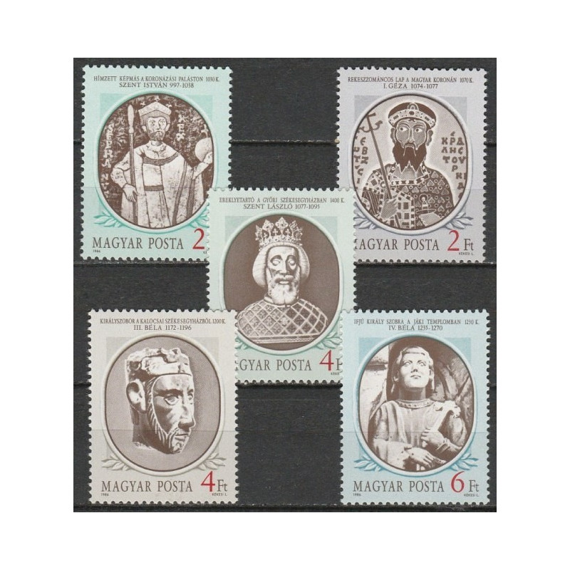 Vengrijos pašto ženklai (1986). Vengrijos karaliai