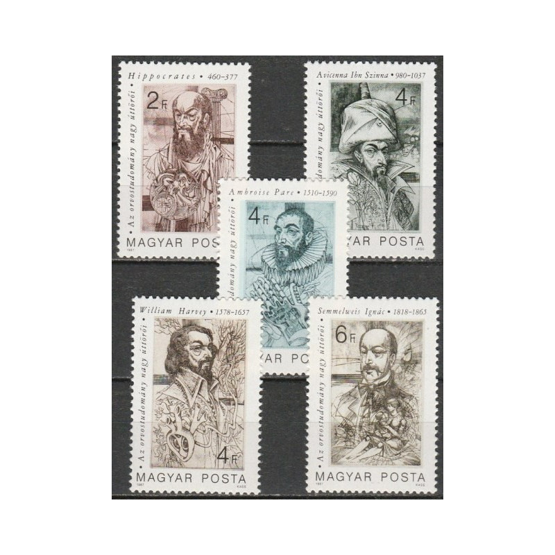 Hungary stamps (1987) for sale. Famous medical people