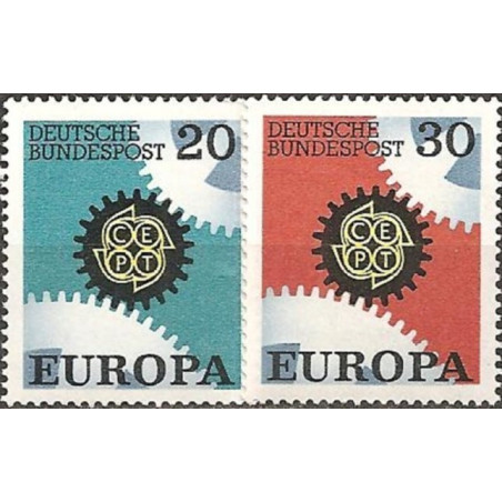 Vokietijos pašto ženklai (1967) - Fantastiškos Europa ženklų kainos‎