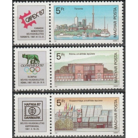 Vengrijos pašto ženklai (1987). Filatelijos parodos