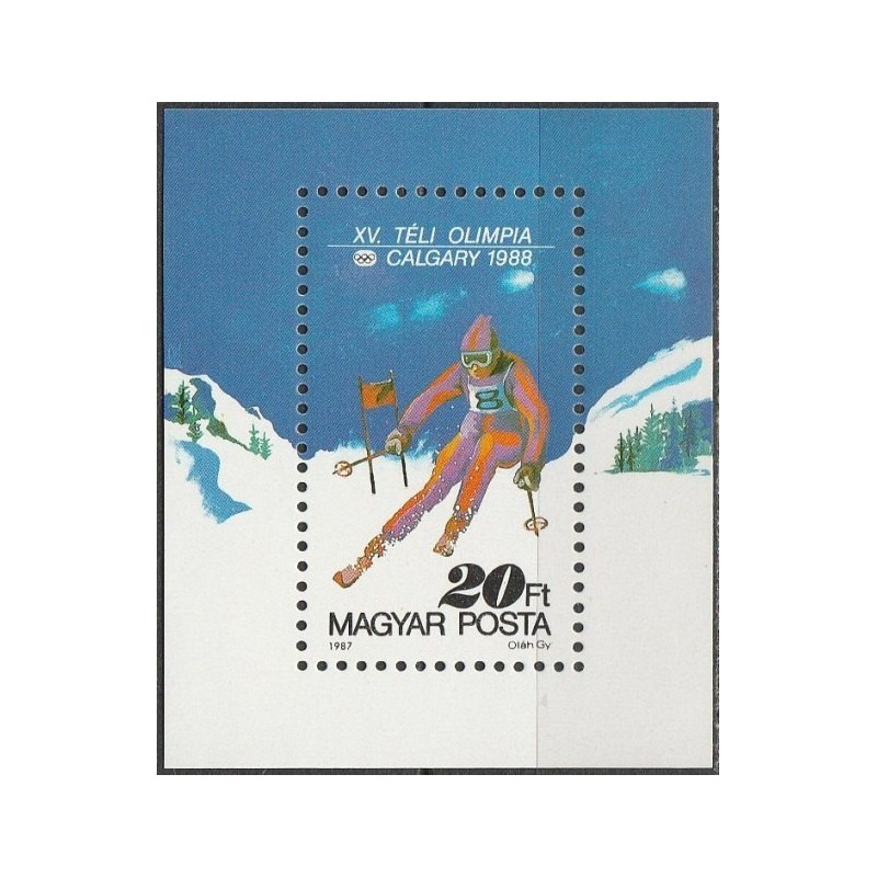 Vengrijos pašto ženklai (1987). Kalgario žiemos olimpinės žaidynės