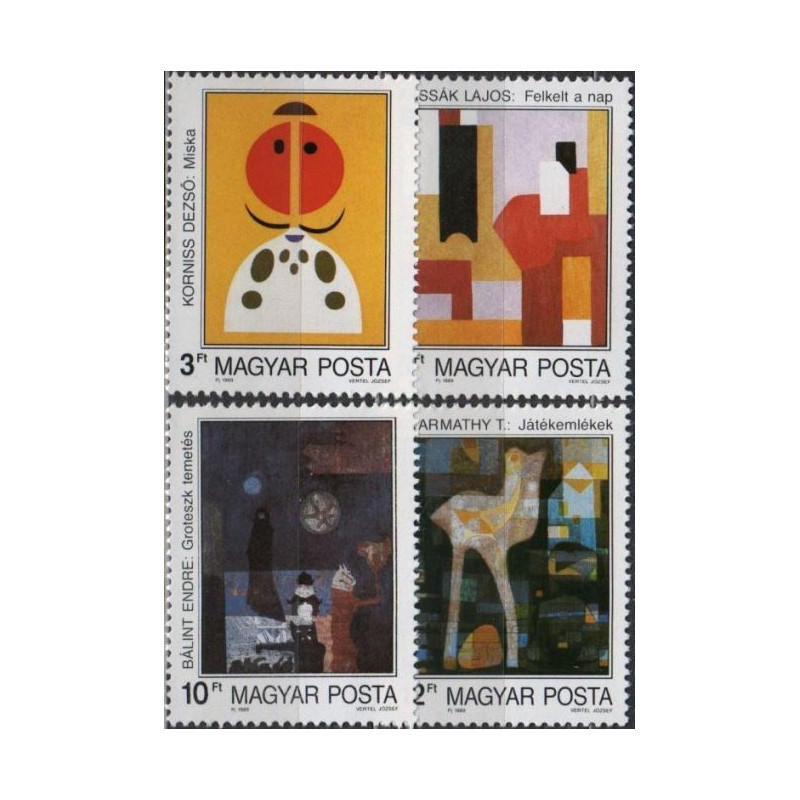Vengrijos pašto ženklai (1989). Šiuolaikiniai paveikslai