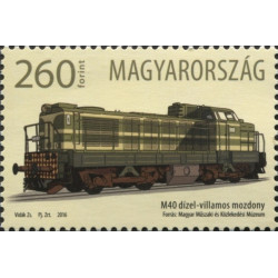 Vengrijos pašto ženklai (2016). Dyzelinis-elektrinis lokomotyvas M40