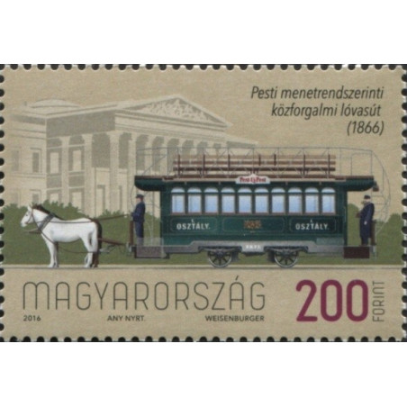Hungary 2016. 1st scheduled horse-drawn tram service in Pest