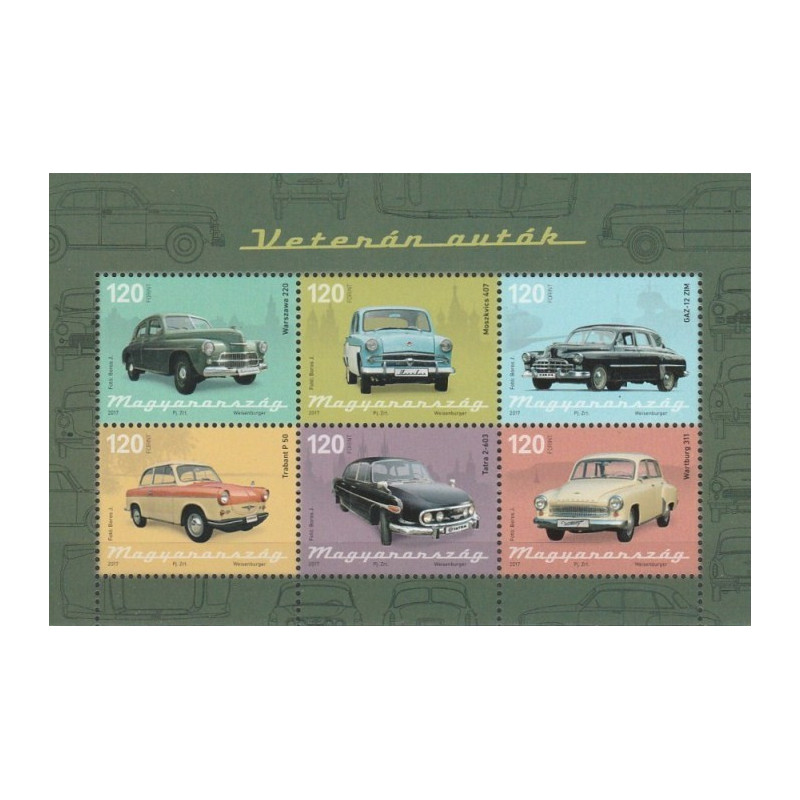 Hungary stamps (2017) for sale. Vintage cars