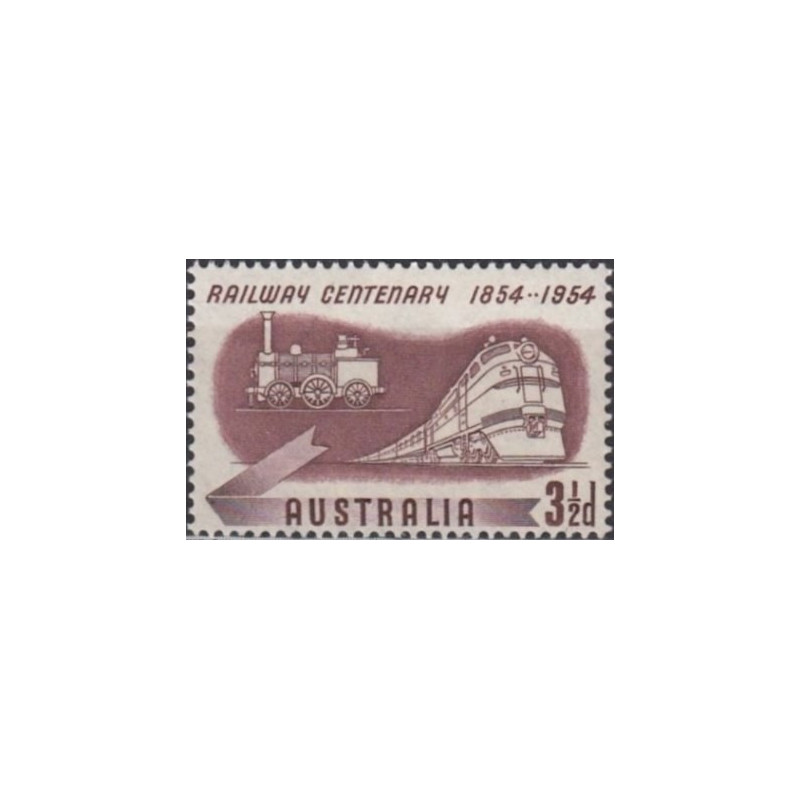 Australijos pašto ženklai (1954). Geležinkelių transportui 100 metų