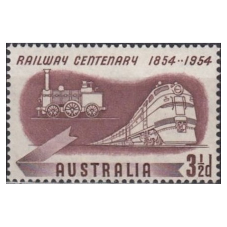Australijos pašto ženklai (1954). Geležinkelių transportui 100 metų