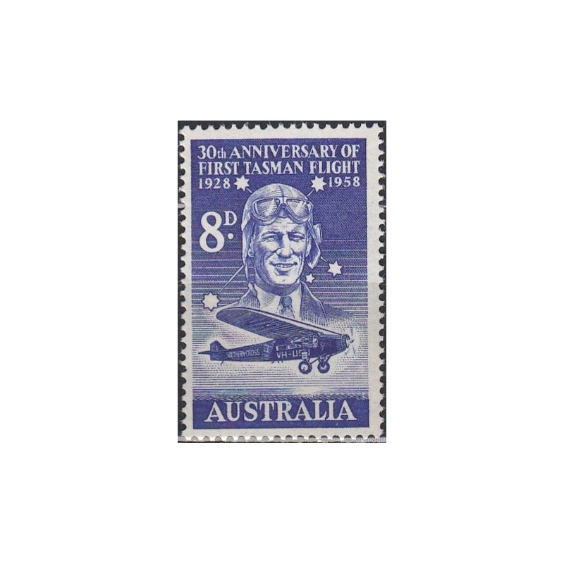 Australija 1958. Aviacijos istorija (1-asis skrydis per Tasmanijos jūrą)