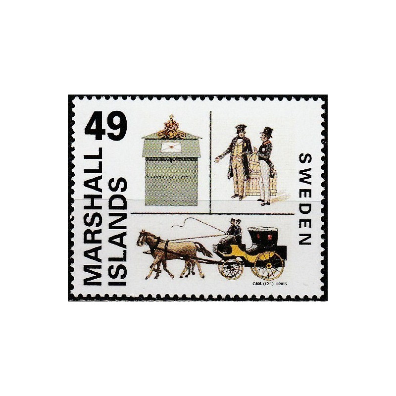 Maršalo salų pašto ženklai (2015). Švedijos pašto istorija
