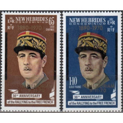 New Hebrides stamps (1971) for sale. Charles de Gaulle (ovp.)