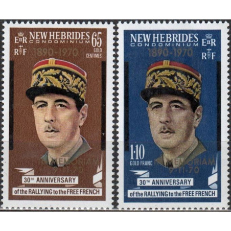 New Hebrides stamps (1971) for sale. Charles de Gaulle (ovp.)