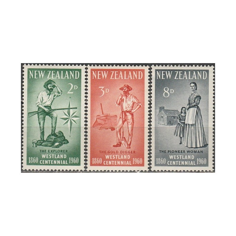Naujosios Zelandijos pašto ženklai (1960). Vestlando naujakuriai