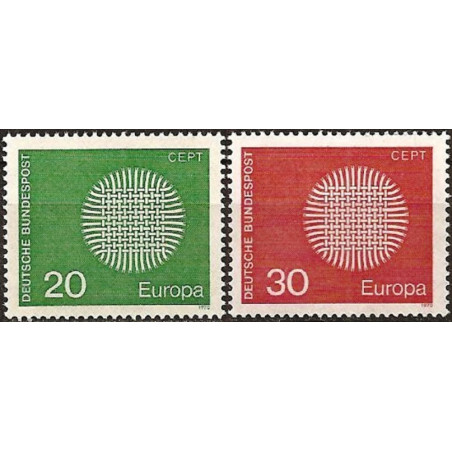 Vokietijos pašto ženklai (1970) - Fantastiškos Europa ženklų kainos‎