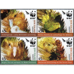 New Zealand stamps (2005) for sale. Endangered bird species