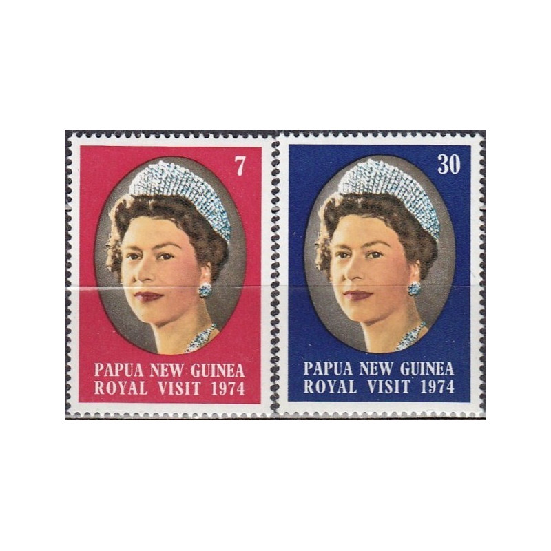 Papua Naujosios Gvinėjos pašto ženklai (1974). Elžbieta II