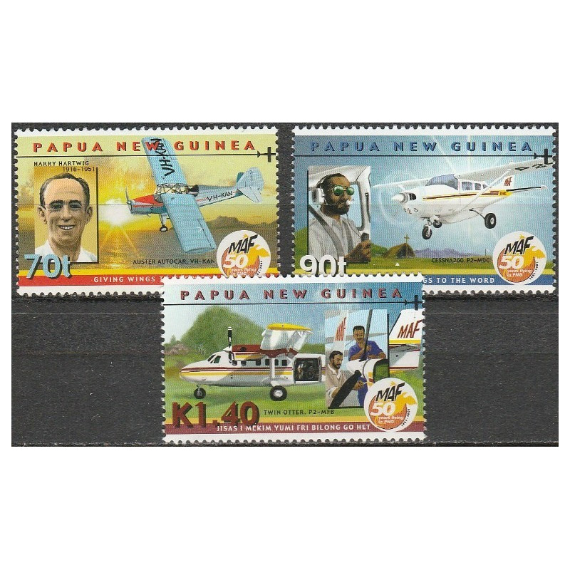 Papua Naujosios Gvinėjos pašto ženklai (2001). Aviacijos istorija