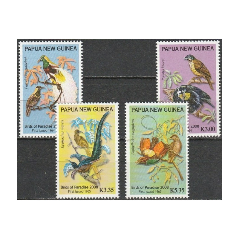 Papua New Guinea stamps (2008) for sale. Birds of Paradise
