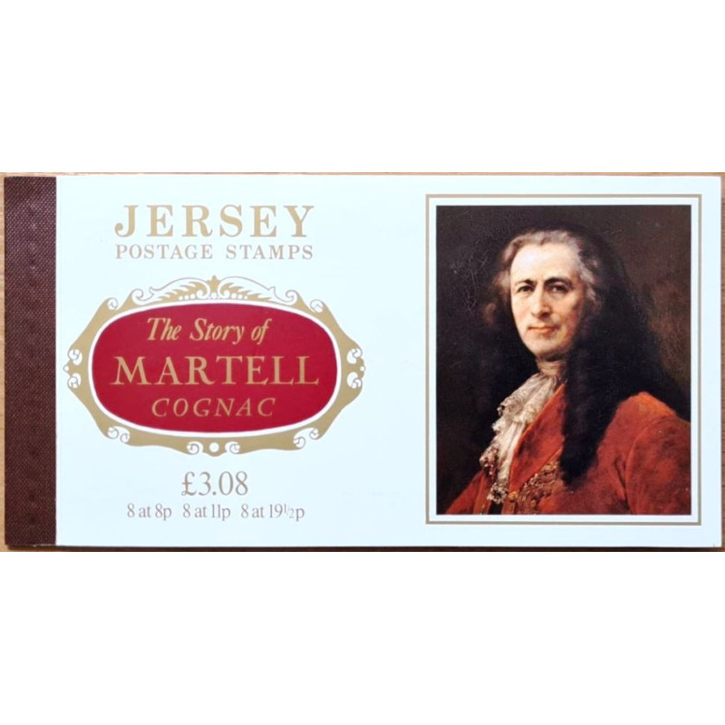 Jersey stamps (1982) for sale. Story of Martell Congac in Booklet