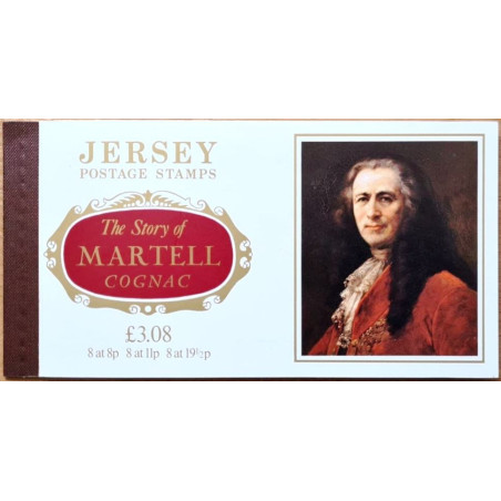 Jersey stamps (1982) for sale. Story of Martell Congac in Booklet