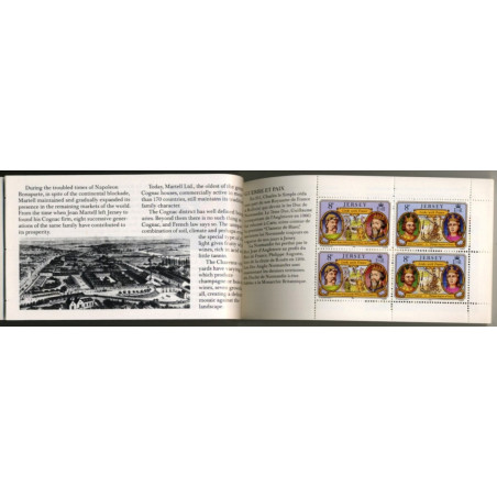 Jersey stamps (1982) for sale. Story of Martell Congac in Booklet