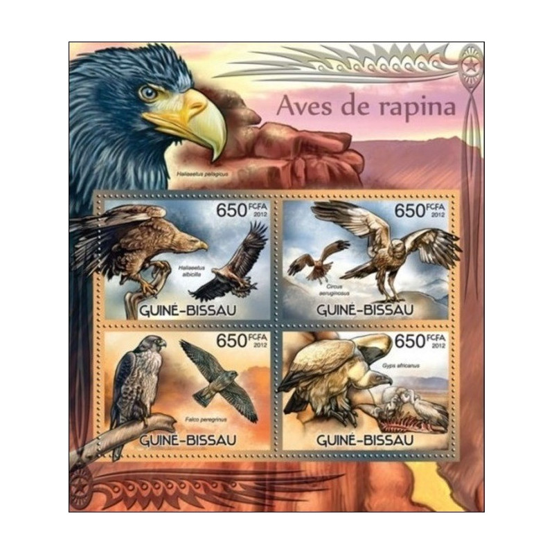 Guinea-Bissau stamps (2012) for sale. Birds of prey