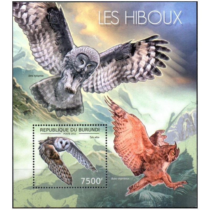 Burundi stamps (2012) for sale. Owls