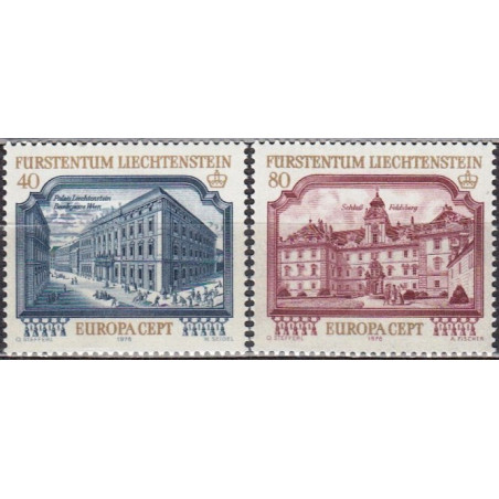 Liechtenstein stamps (1978) for sale. Architecture monuments