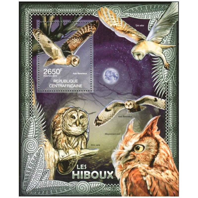 Centrinės Afrikos Respublikos pašto ženklai (2012). Pelėdos