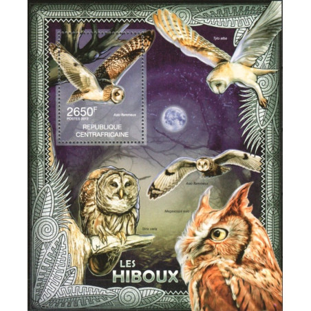 Centrinės Afrikos Respublikos pašto ženklai (2012). Pelėdos