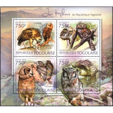 Togo stamps (2012) for sale. Owls
