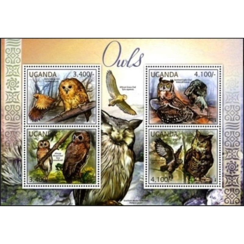 Uganda stamps (2012) for sale. Owls