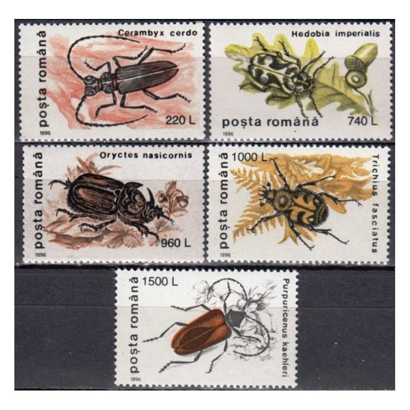 Romanian stamps (1996) for sale. Insects