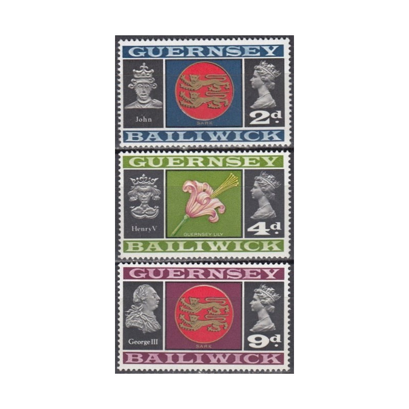 Gernsio pašto ženklai (1969). Nacionaliniai simboliai
