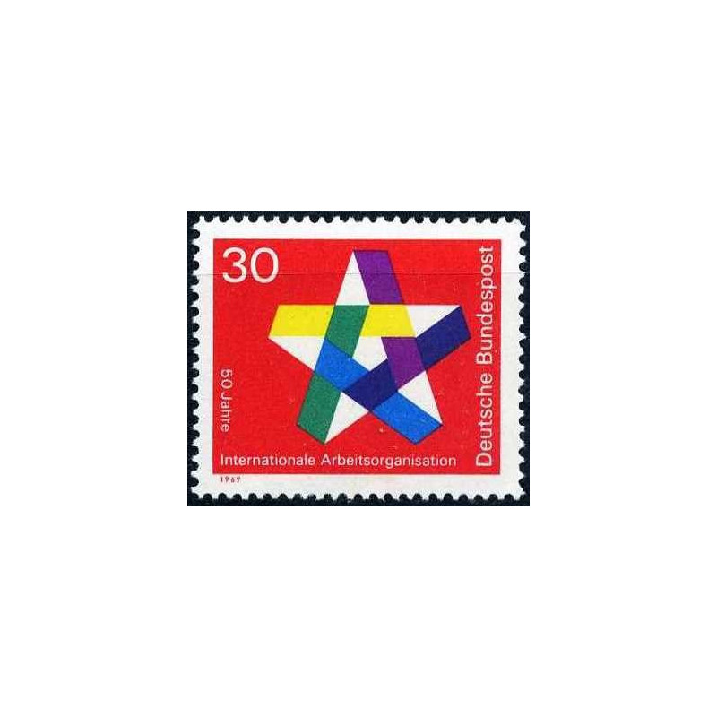 Vokietijos pašto ženklai (1969). Tarptautinė darbo organizacija