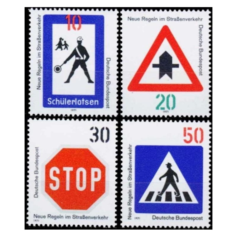 Vokietijos pašto ženklai (1971). Kelių eismo taisyklės