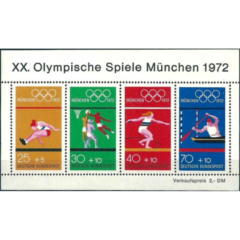 Vokietijos pašto ženklai (1972). Miuncheno vasaros olimpinės žaidynės
