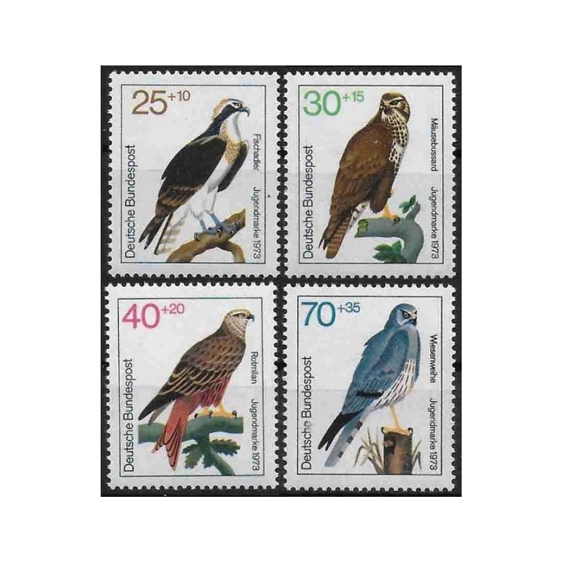 Vokietijos pašto ženklai (1973). Paukščiai