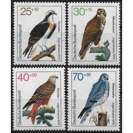 Vokietijos pašto ženklai (1973). Paukščiai
