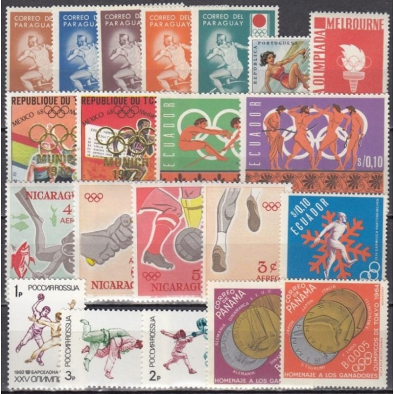 Sports on stamps II. Set of unused stamps (21 different)