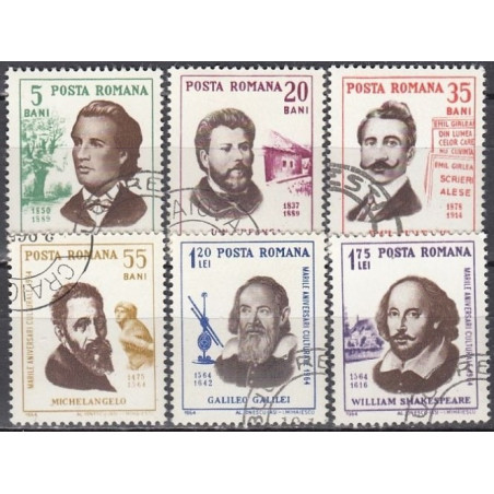 Rumunijos pašto ženklai (1964). Žymūs žmonės
